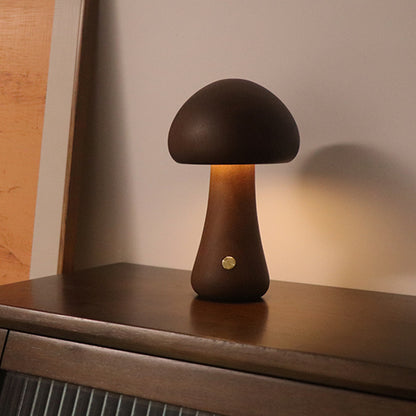 Wooden Cute Mushroom LED Night Light