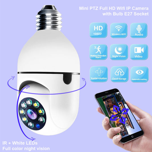 WiFi Bulb CAMERA 1080P 4X Zoom